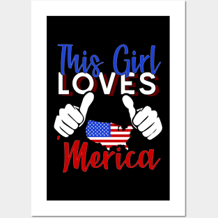 This Girl Loves Merica - America Patriot Gift Posters and Art